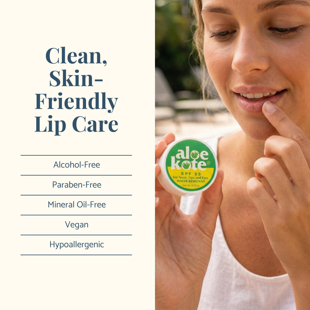 ALOE UP packaging and ingredients label showing alcohol-free, vegan formulation benefits