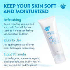 ALOE UP texture closeup displaying smooth gel-lotion and quick absorption benefit