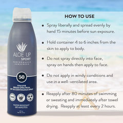 ALOE UP sheer finish on skin showing fast absorption and non-greasy feel