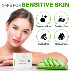 AloeMoist ingredients display with aloe and shea butter benefits