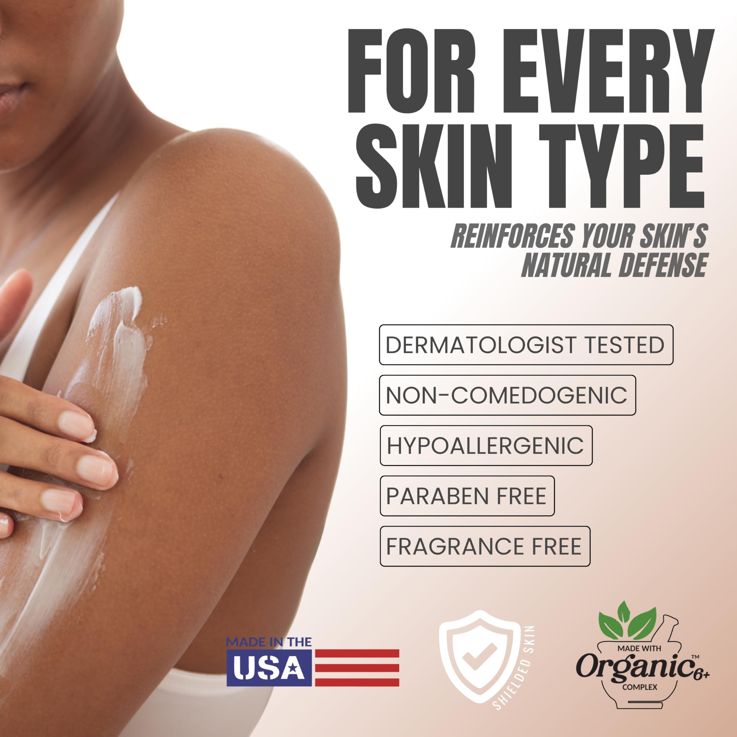 Alozera applied on forearm demonstrating quick hydration effect