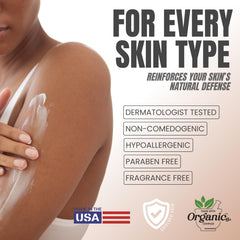 Alozera applied on forearm demonstrating quick hydration effect