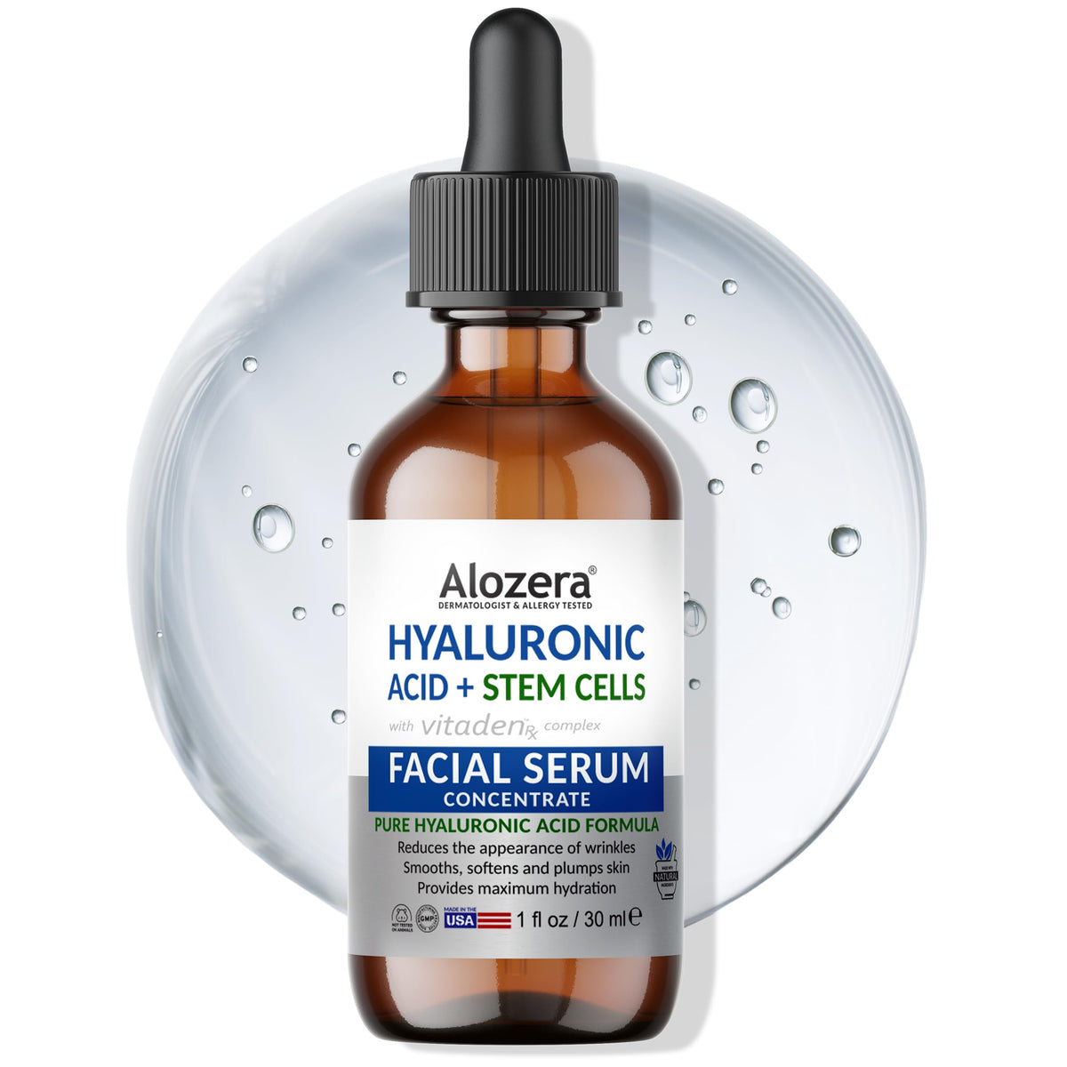 Alozera front packaging showing bottle and label for clear product ID and trust