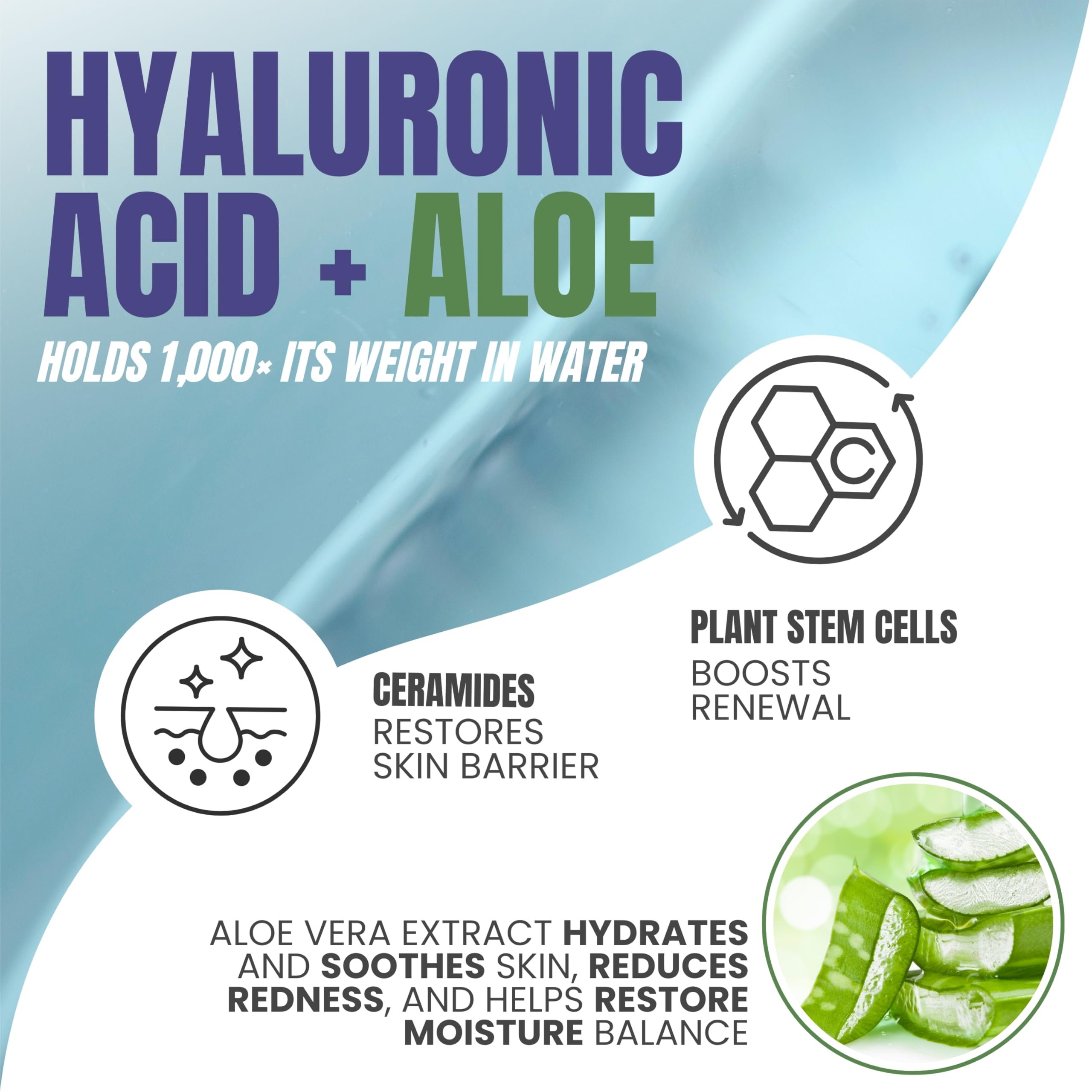 Alozera lotion texture on hand showing lightweight, fast-absorbing finish
