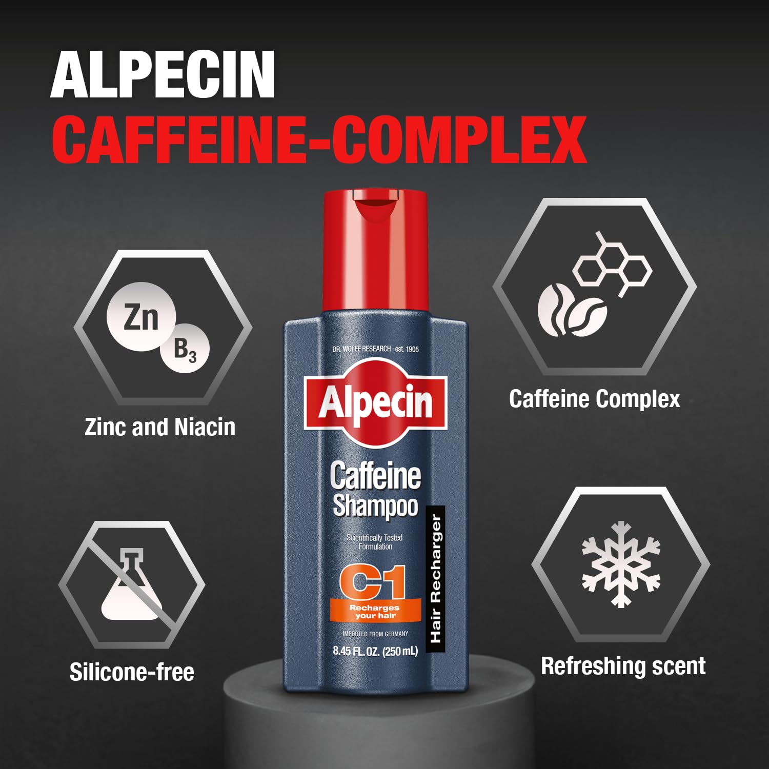 Alpecin C1 cream texture closeup showing smooth lather for thorough cleansing