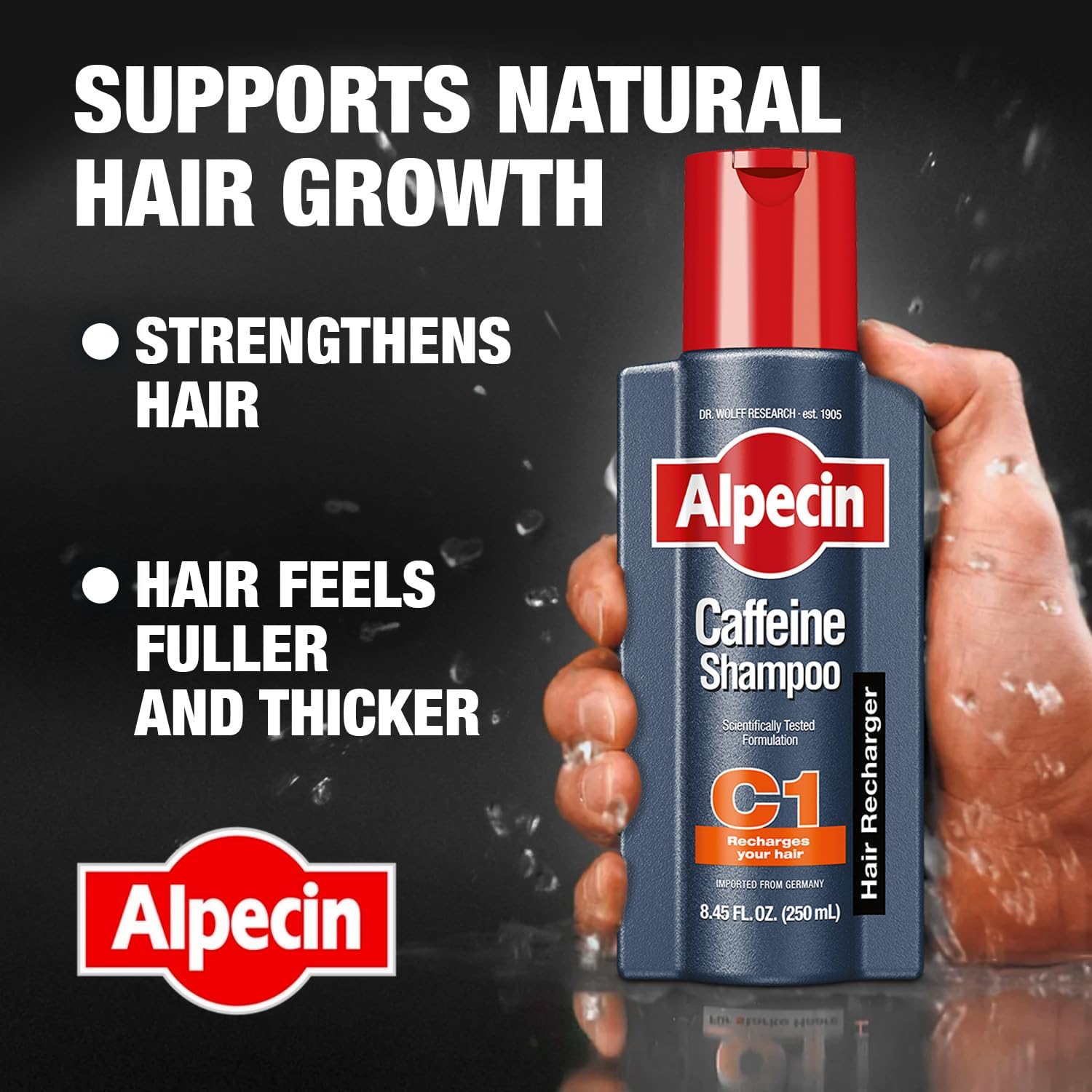 Alpecin C1 cap detail highlighting secure closure and convenient dispensing