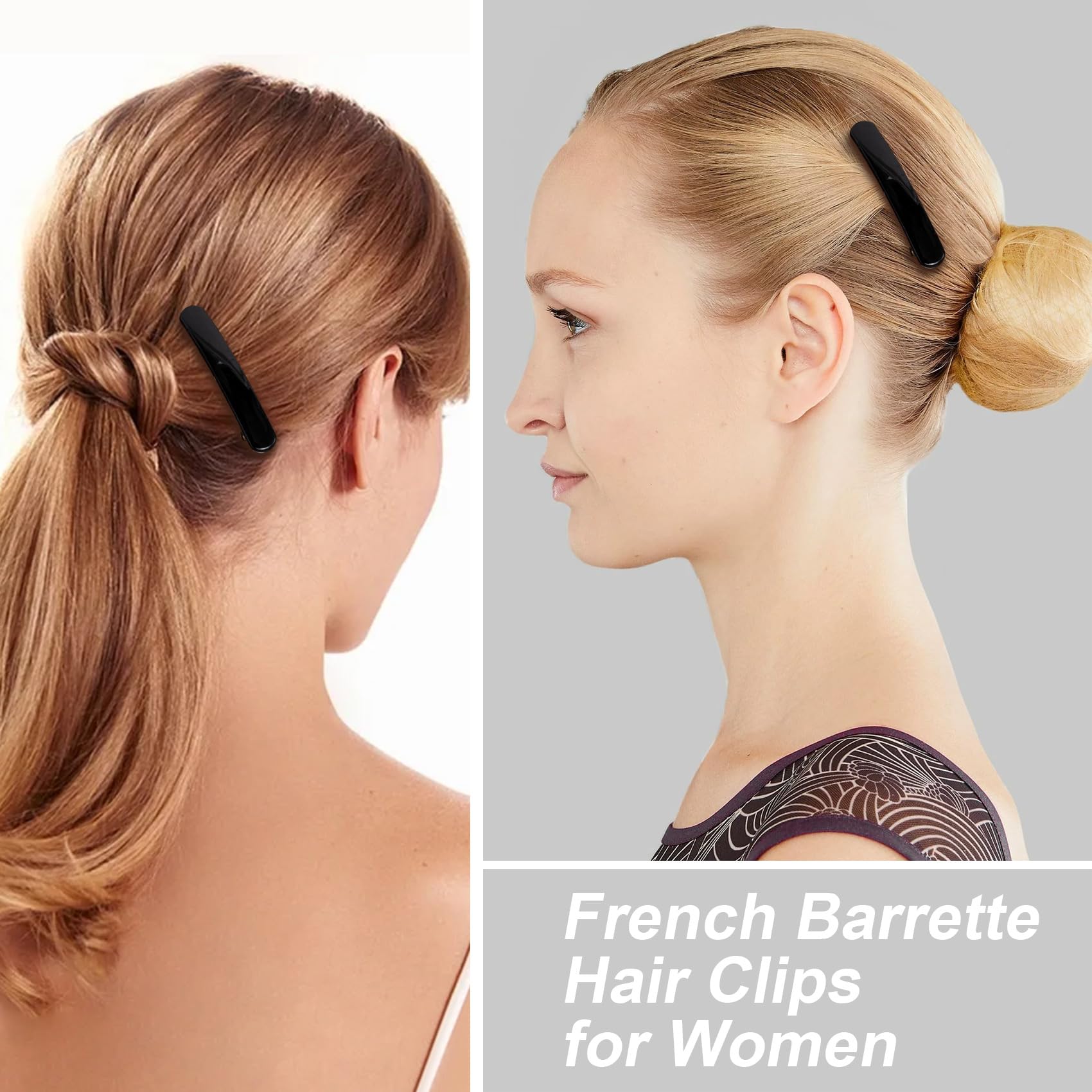 Alpinleux side profile of a closed barrette showing slim design and comfortable fit benefit