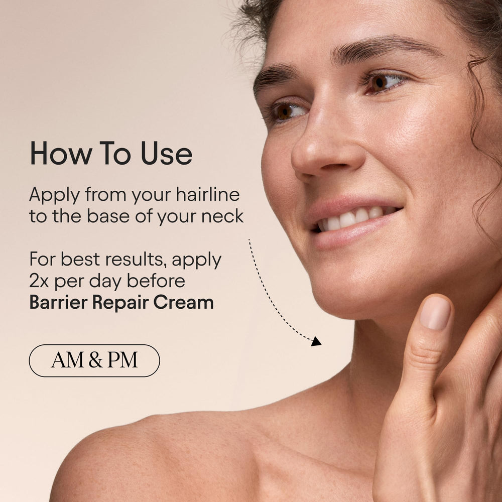 Alpyn Super Sculpt Serum on bathroom shelf styled with towels for daily routine appeal