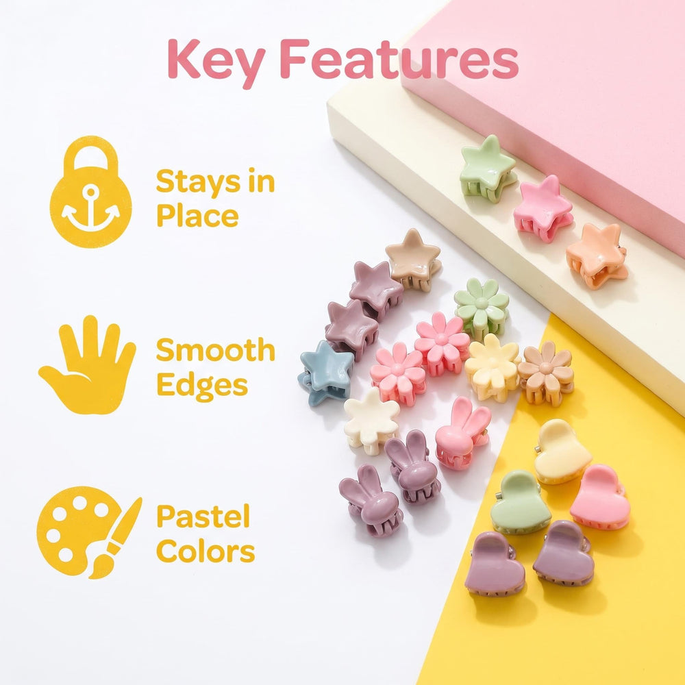 ALTALIVA close-up of pastel flower clips showing smooth edges and gentle hold