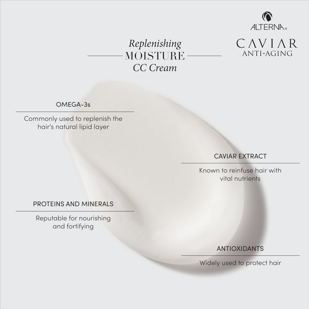 Alterna Caviar label detail highlighting ingredient claims and anti-aging benefit