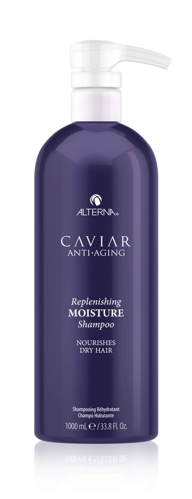 Alterna bottle front label showing product name and size, communicates premium benefits