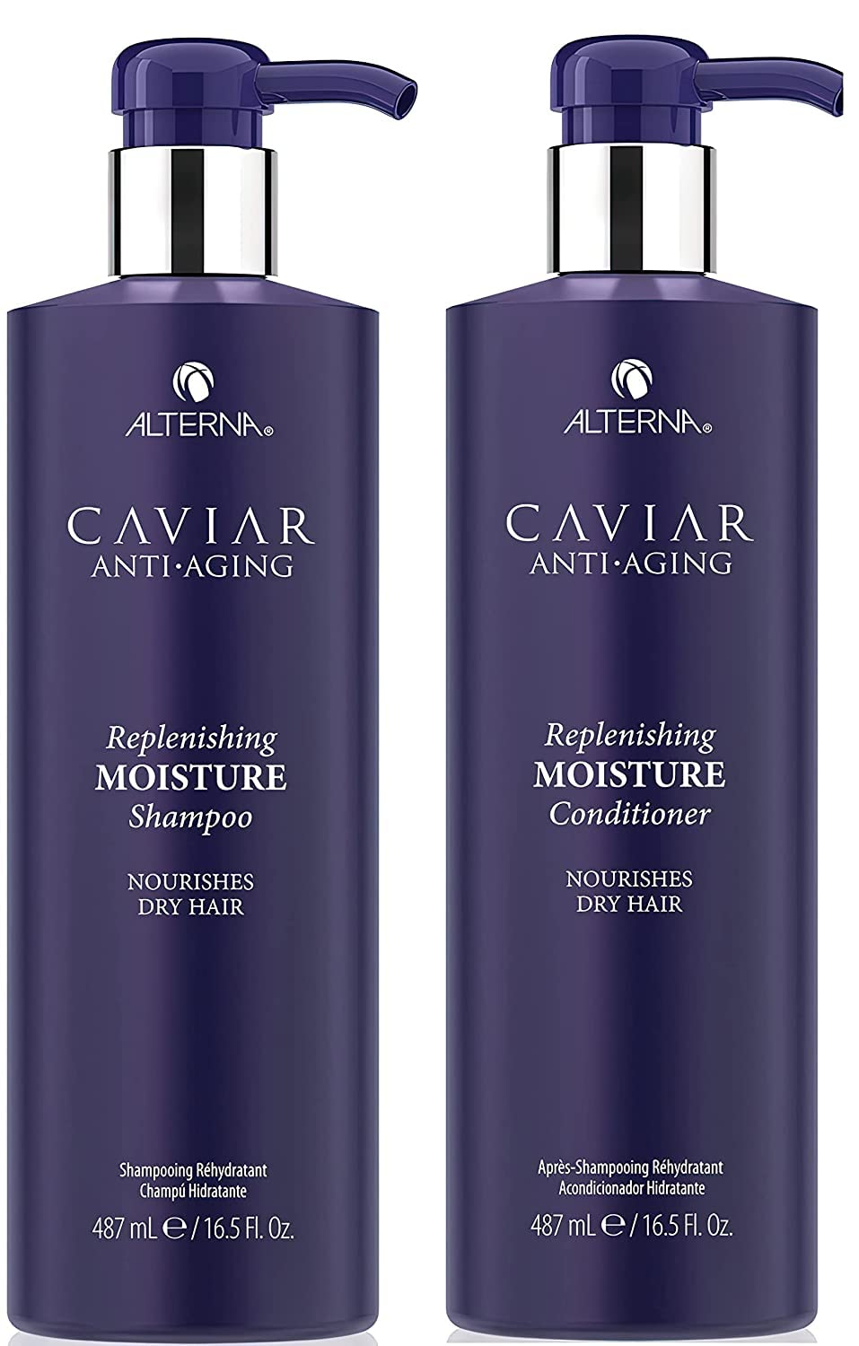 Alterna front packaging showing shampoo and conditioner, conveys luxury hydration