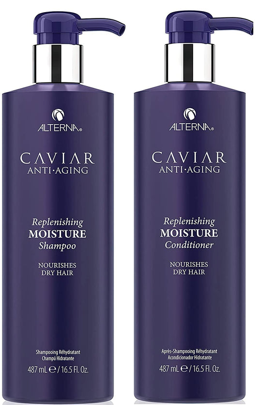 Alterna front packaging showing shampoo and conditioner, conveys luxury hydration