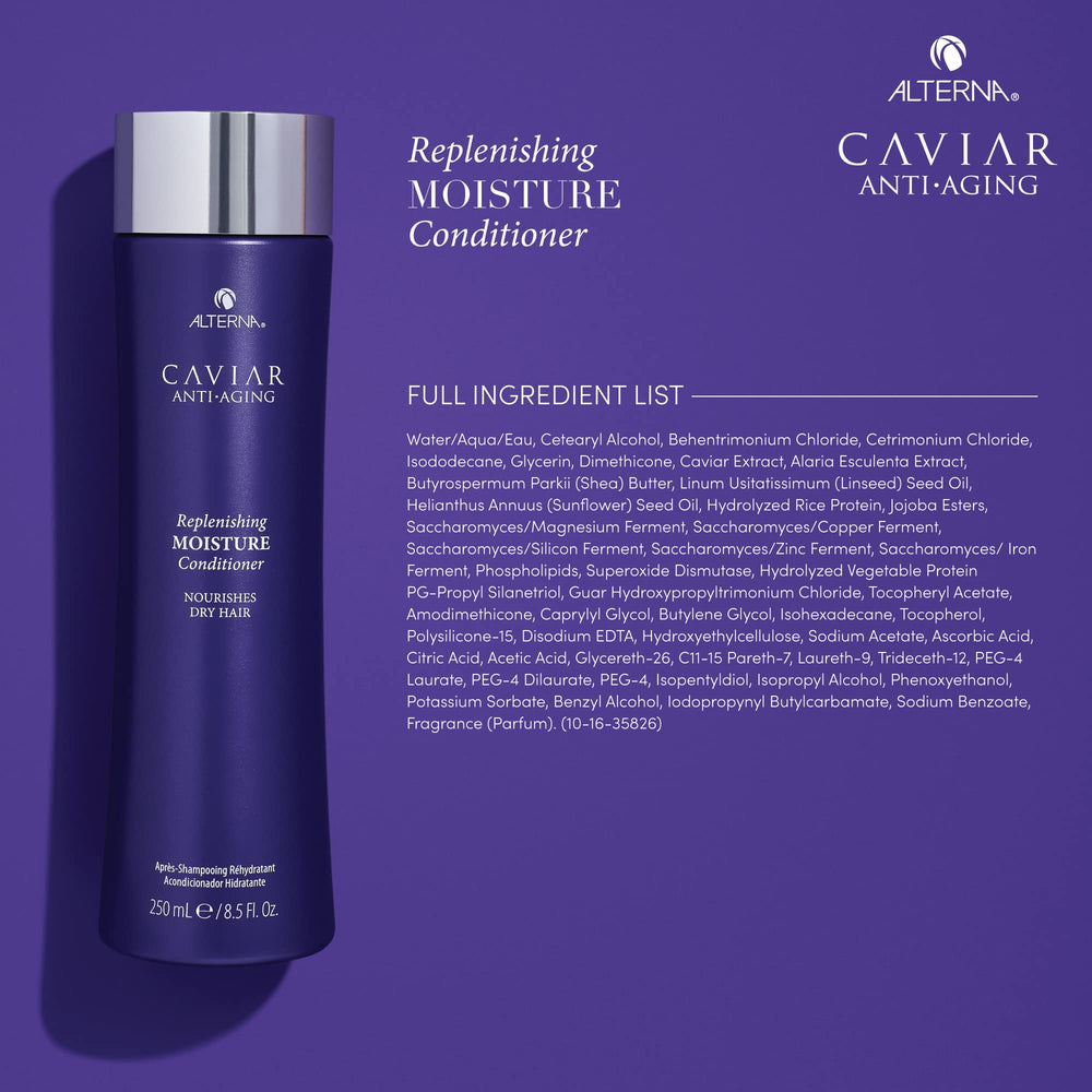 Alterna caviar mini creamy conditioner on hand showing rich formula for easier detangling