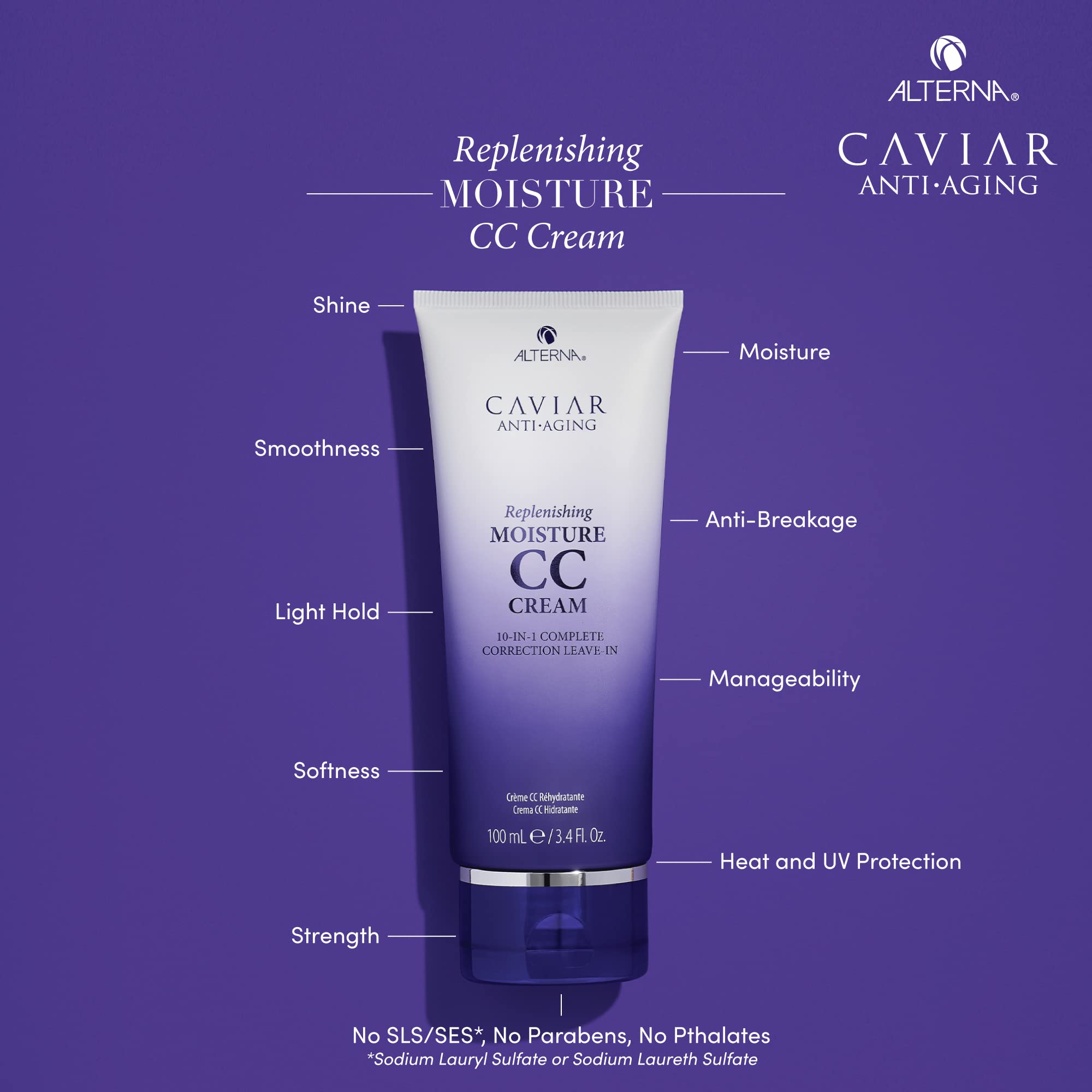Alterna Caviar cream texture closeup showing lightweight moisturizing benefit