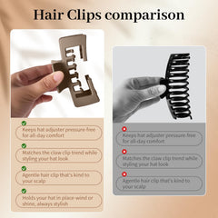 amader clip held in hand demonstrating the large 4-inch size for thick hair