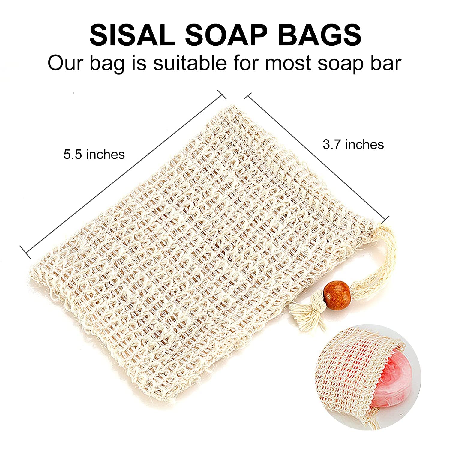 AMAHOMESA soap bar snug inside pouch, preventing waste and holding fragments