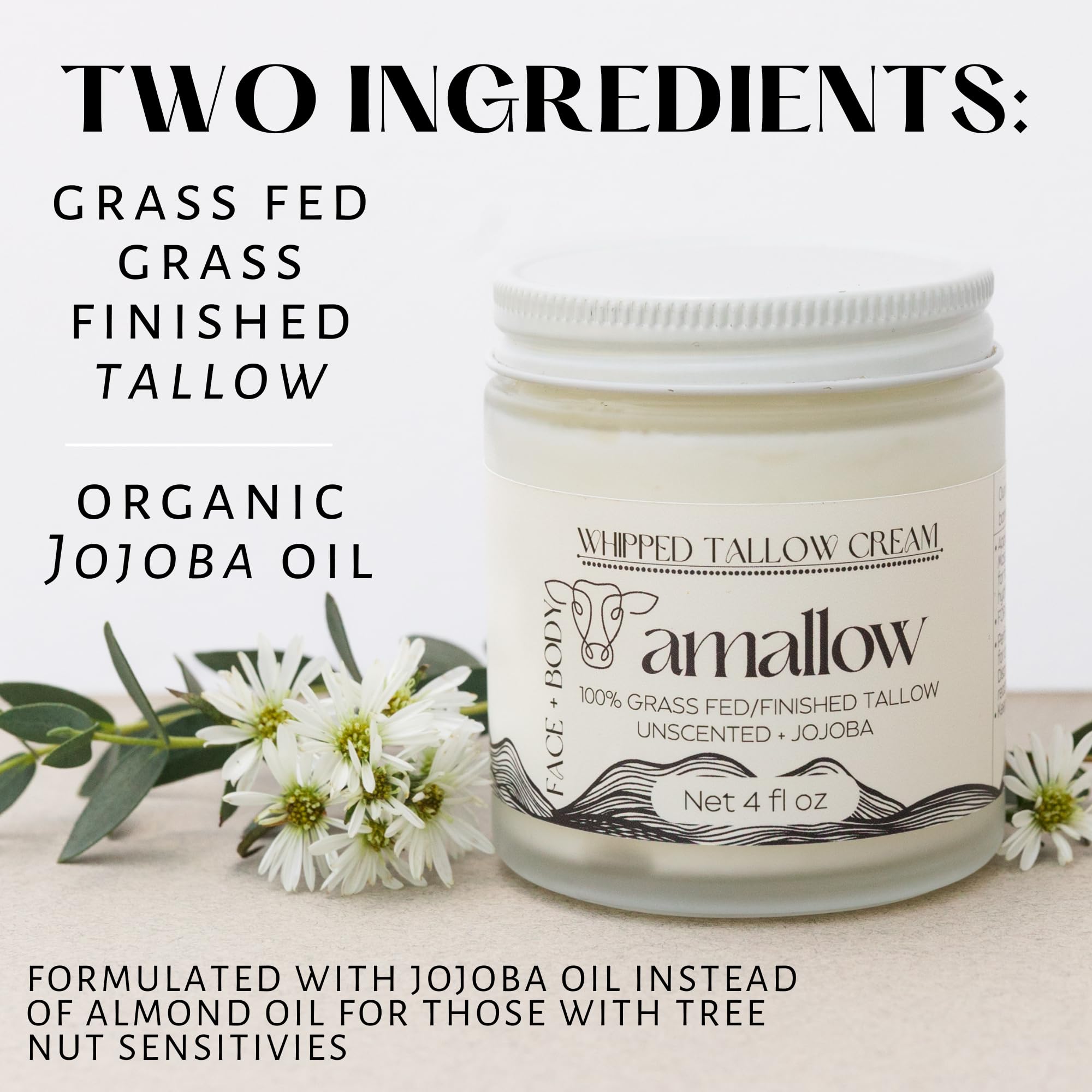 Amallow jar open with product visible, displays clean formulation for gentle care