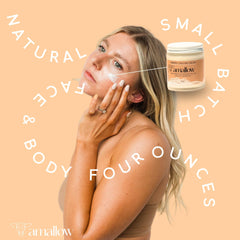 Amallow jar on bathroom shelf in lifestyle scene suggesting daily routine
