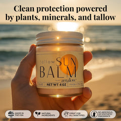 Amallow close-up of balm texture demonstrating smooth spreadability benefit
