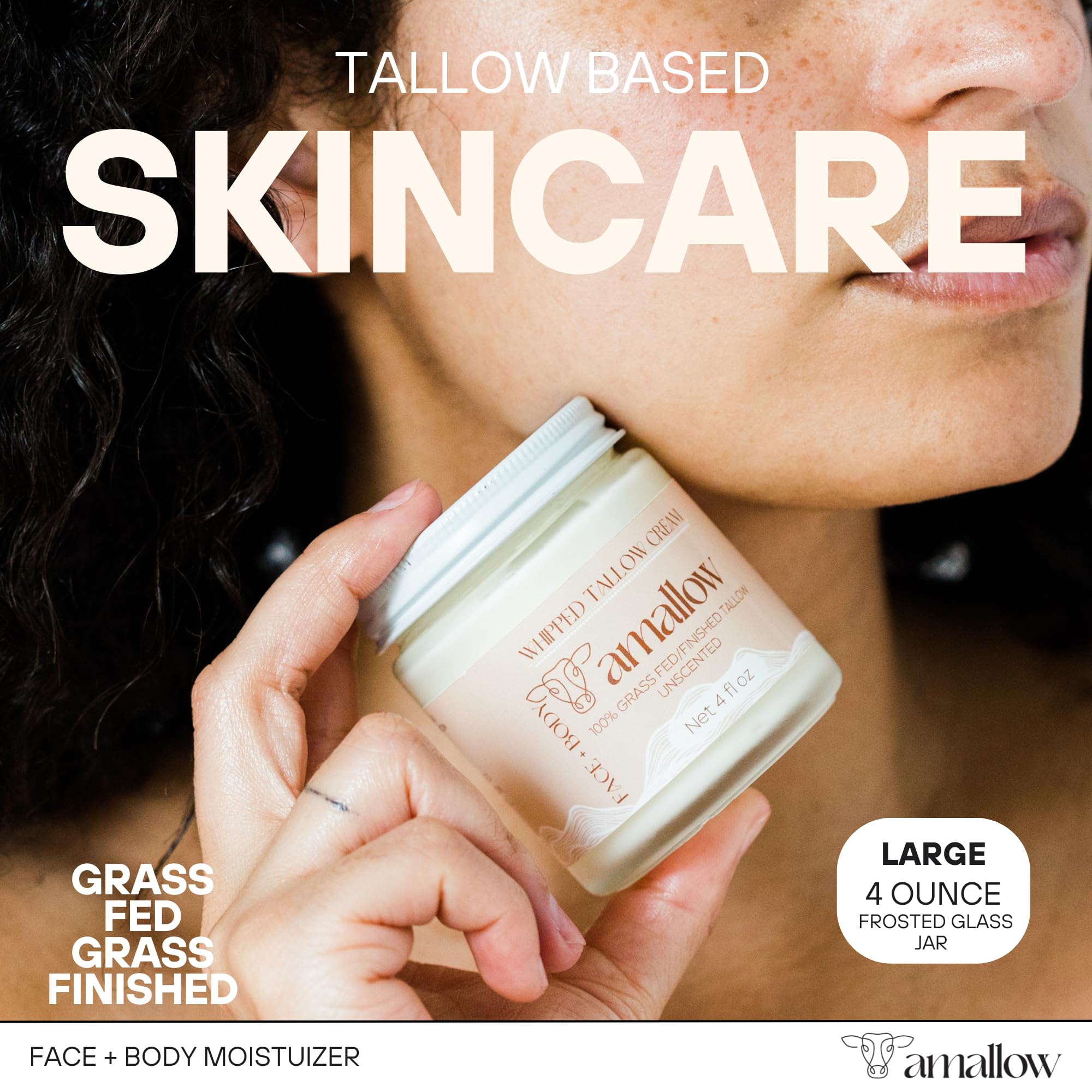 Close-up whipped texture of Amallow tallow showing easy spreadability benefit