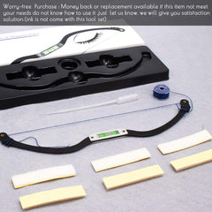Amariver closeup of bubble level ensuring even eyebrow placement and quick alignment