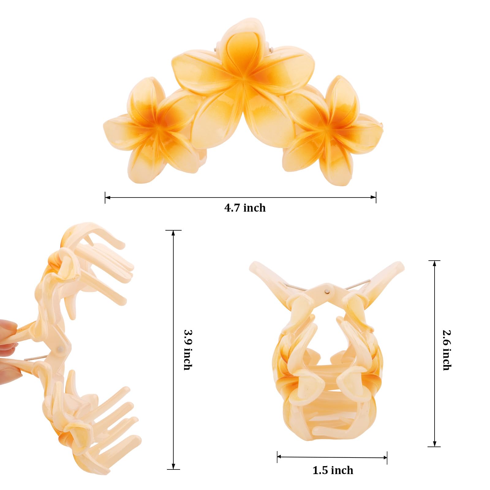 Amariver close-up of flower-shaped clip texture and smooth rounded teeth for gentle grip