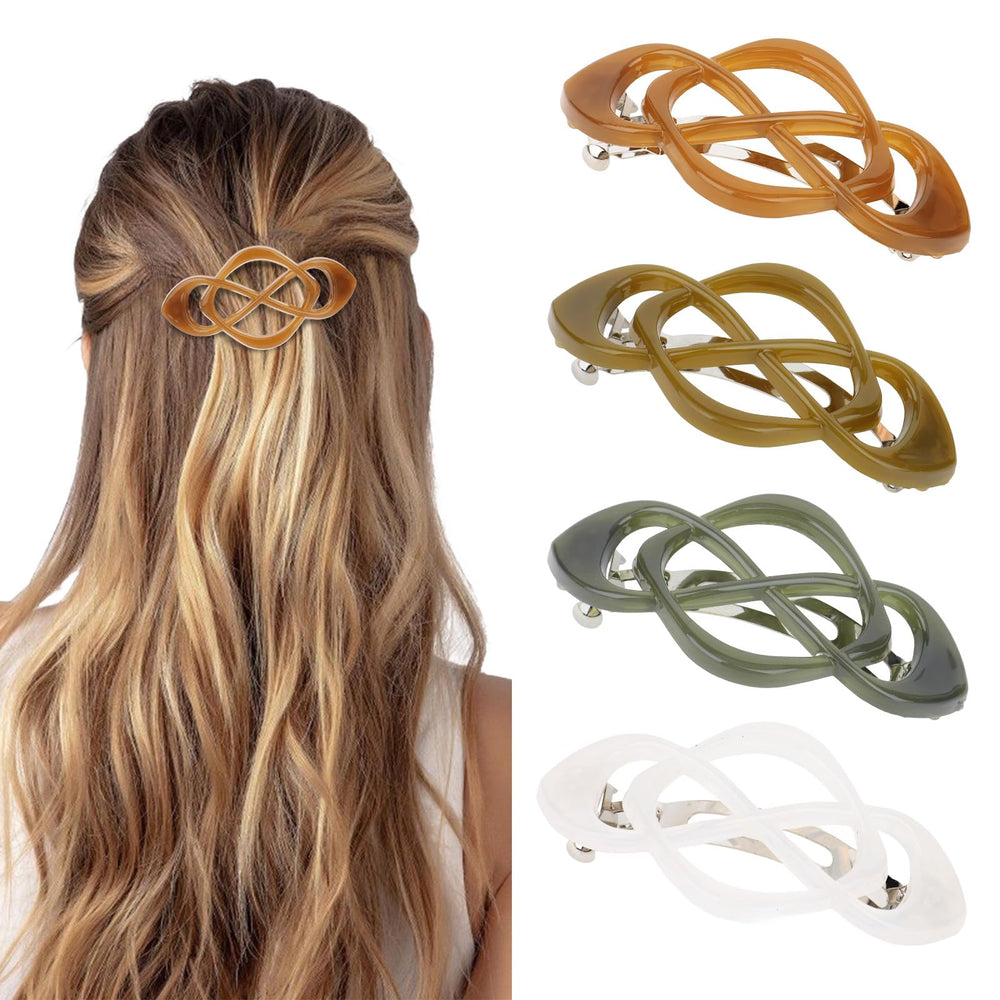 Amariver front packaging displaying four glossy barrettes and color variety