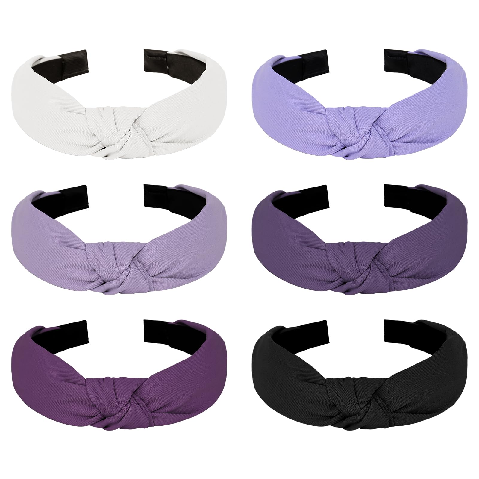 Amariver front view of six purple headbands showing color variety and convenience