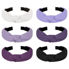Amariver front view of six purple headbands showing color variety and convenience