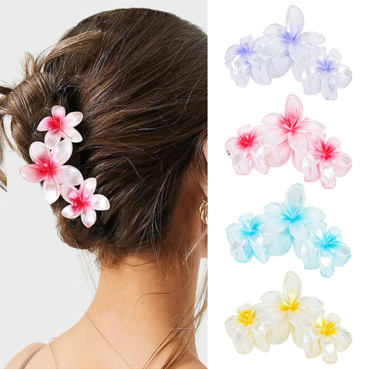 Amariver front view flower clips showing glitter finish and floral design benefit of style