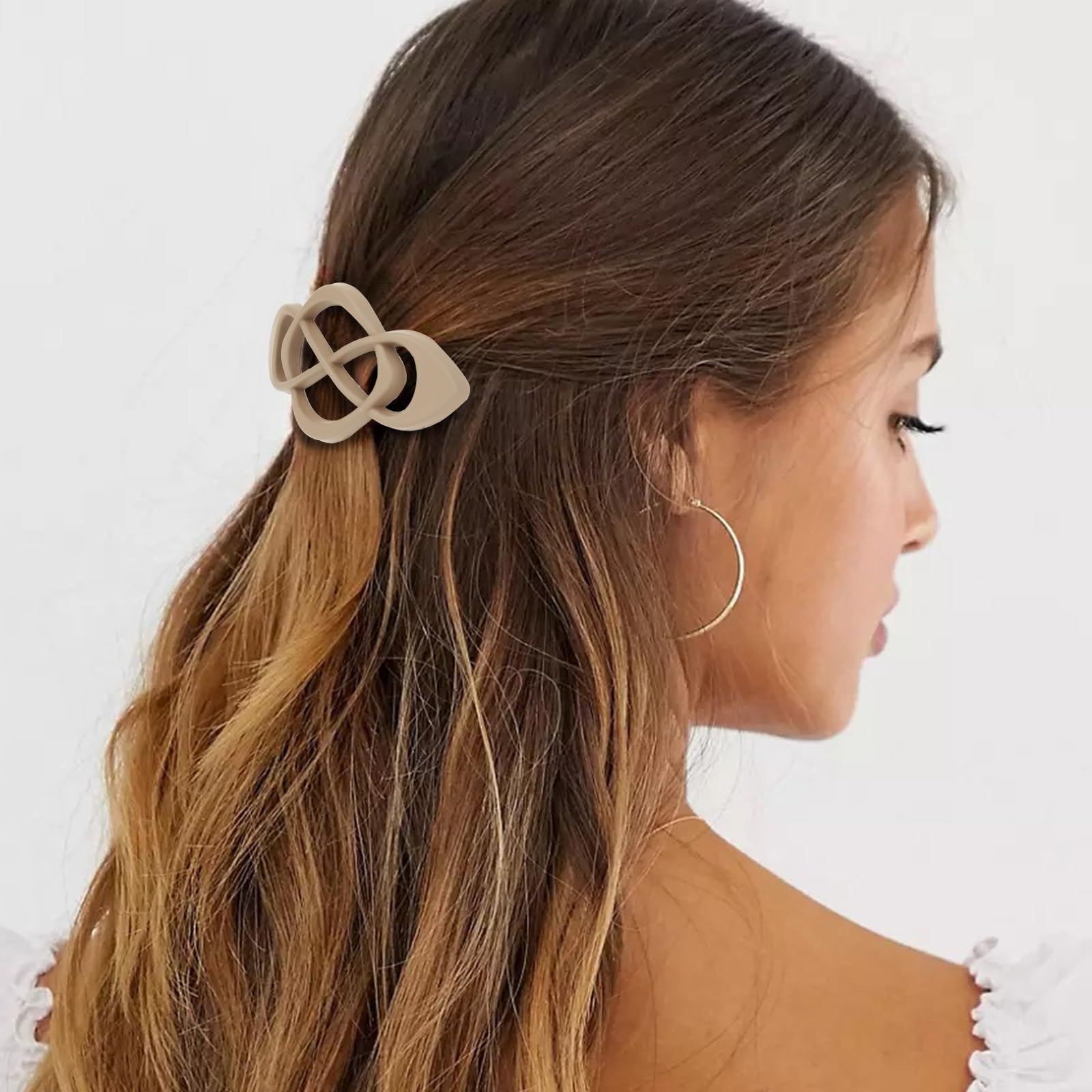 Amariver barrettes worn in half-up hairstyle demonstrating easy everyday styling