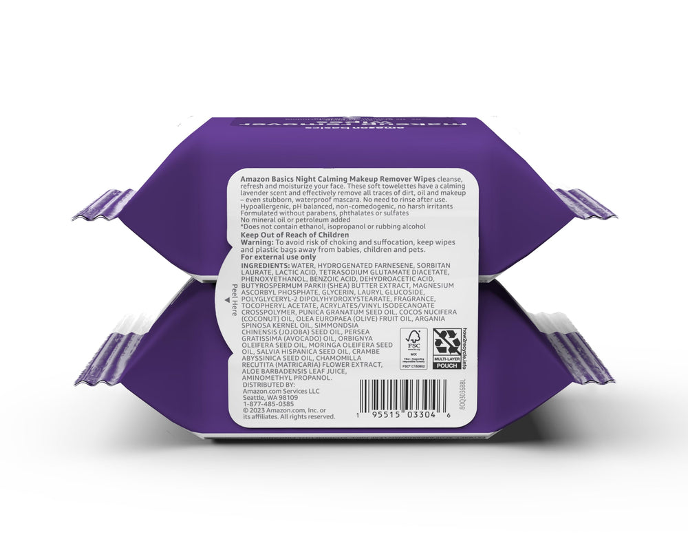 Amazon Basics close-up of wipe texture highlighting soft gentle fibers