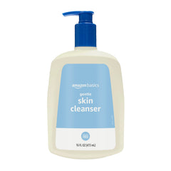 Amazon Basics front label showing unscented gentle cleanser benefits