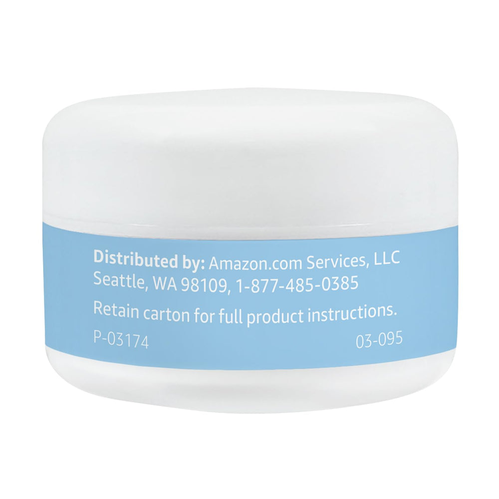 Amazon Basics jar styled on bathroom shelf suggesting daily use