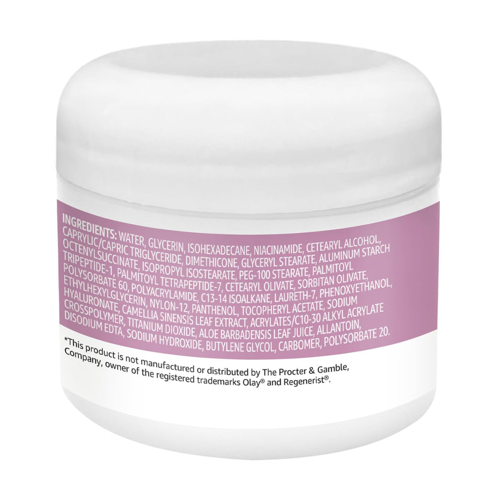 Amazon Basics jar label detail highlighting hyaluronic acid and fragrance-free