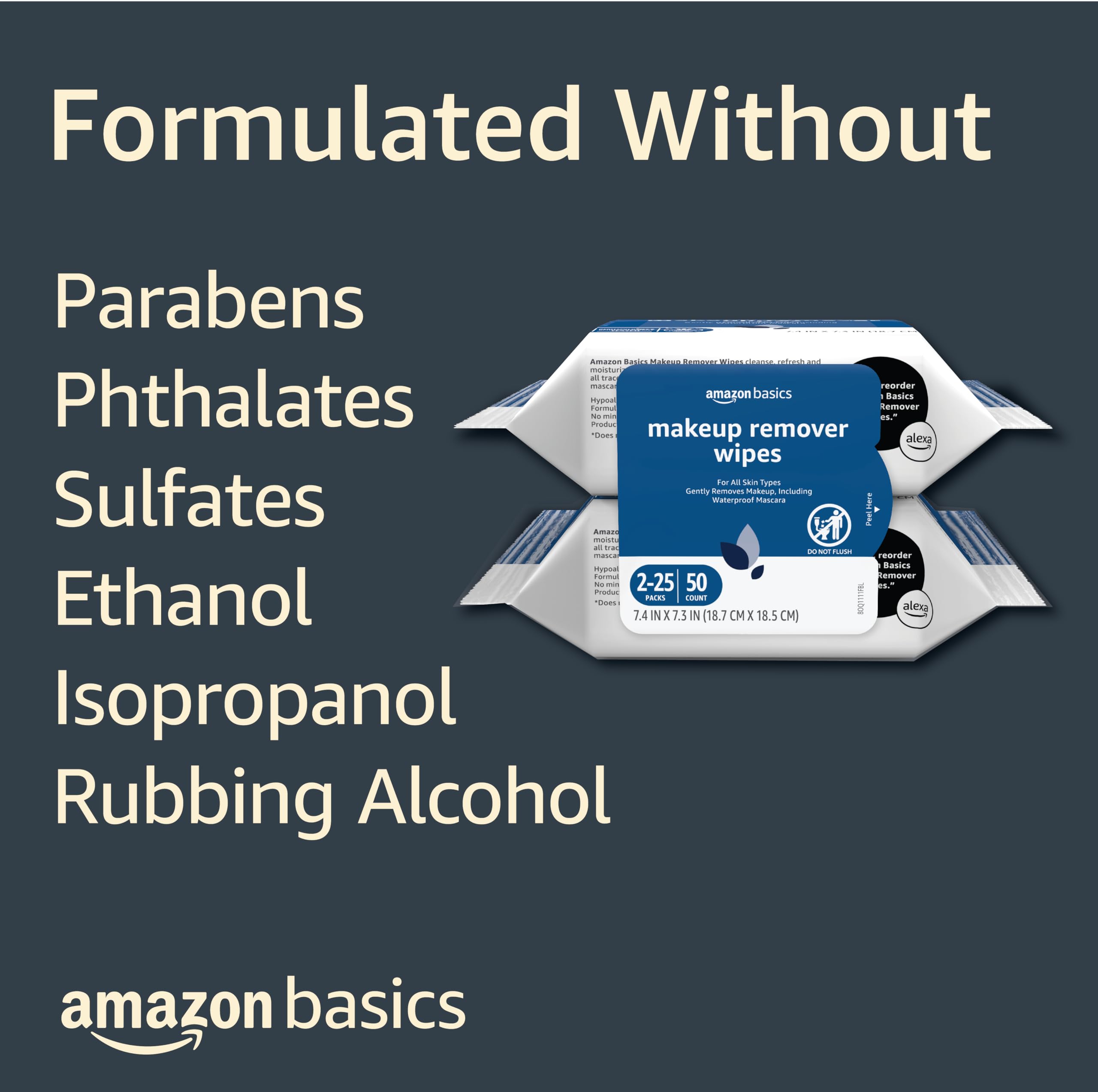 Amazon Basics packaging label showing FSC certification and recycled materials