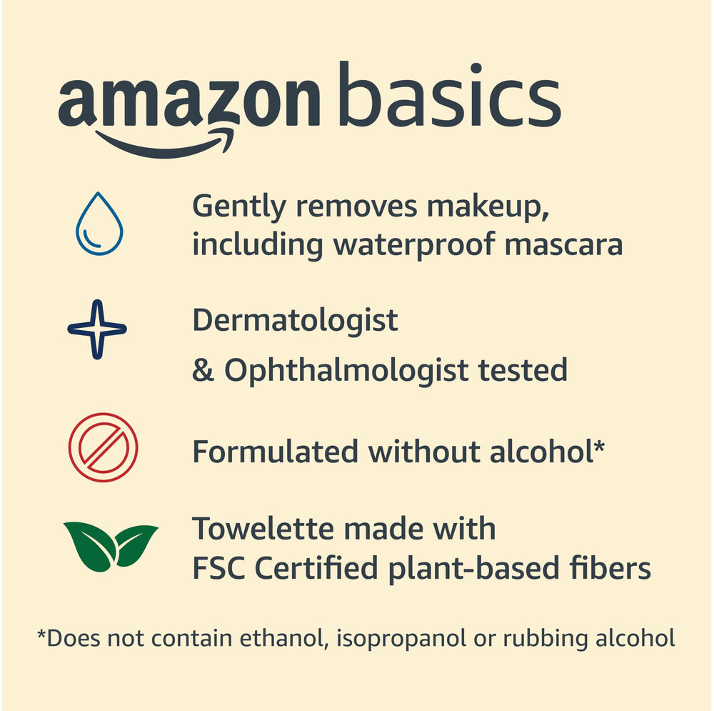 Amazon Basics wipe removing waterproof mascara demonstrating effective eye-safe removal