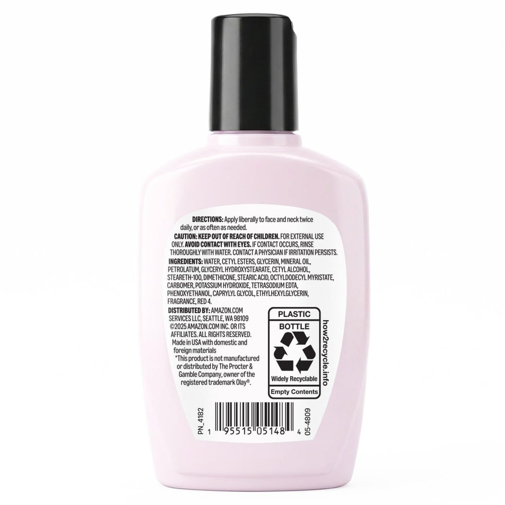 Amazon Essentials next to everyday items illustrating 6 fl oz travel-friendly size