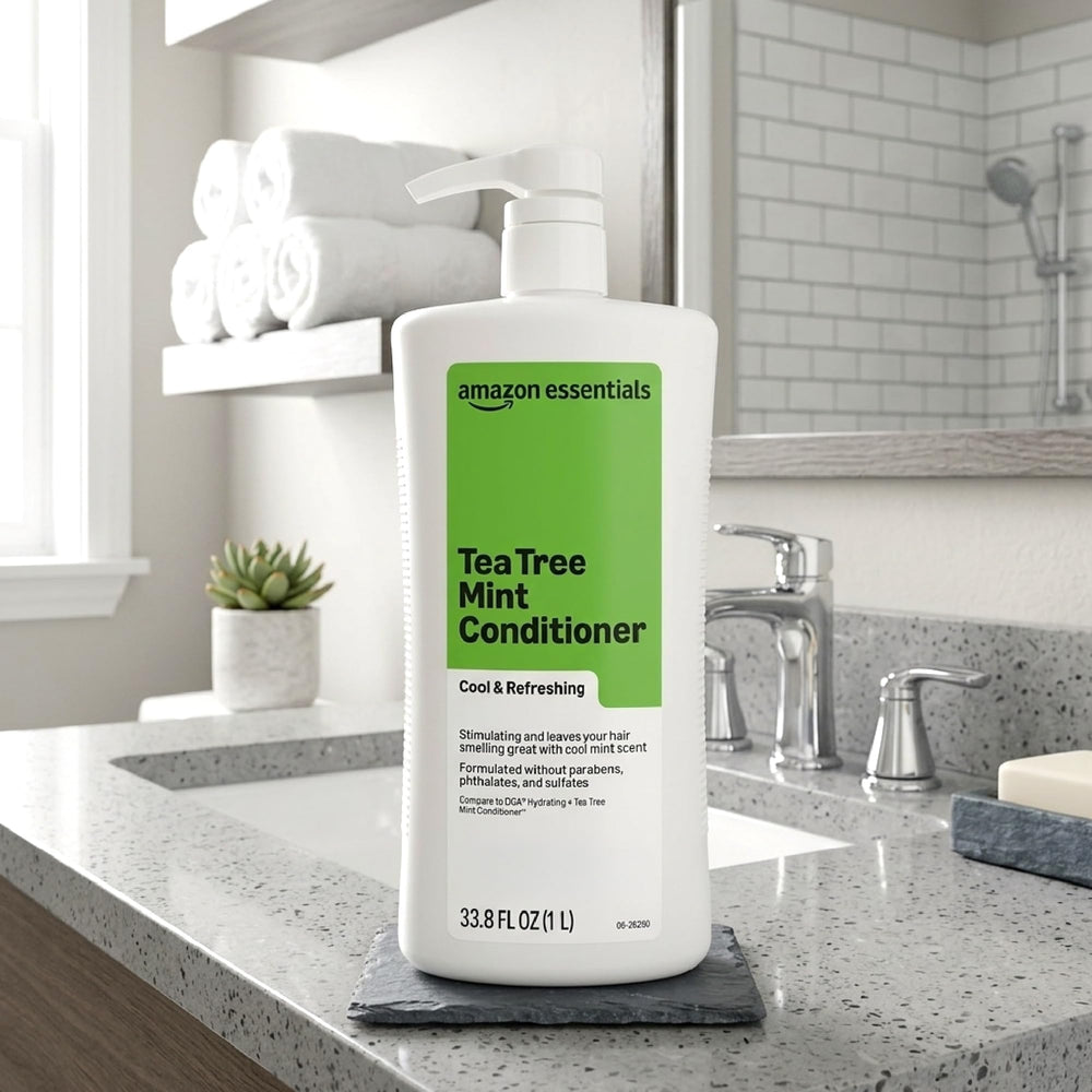 Amazon Essentials creamy conditioner texture close-up for smooth hydration