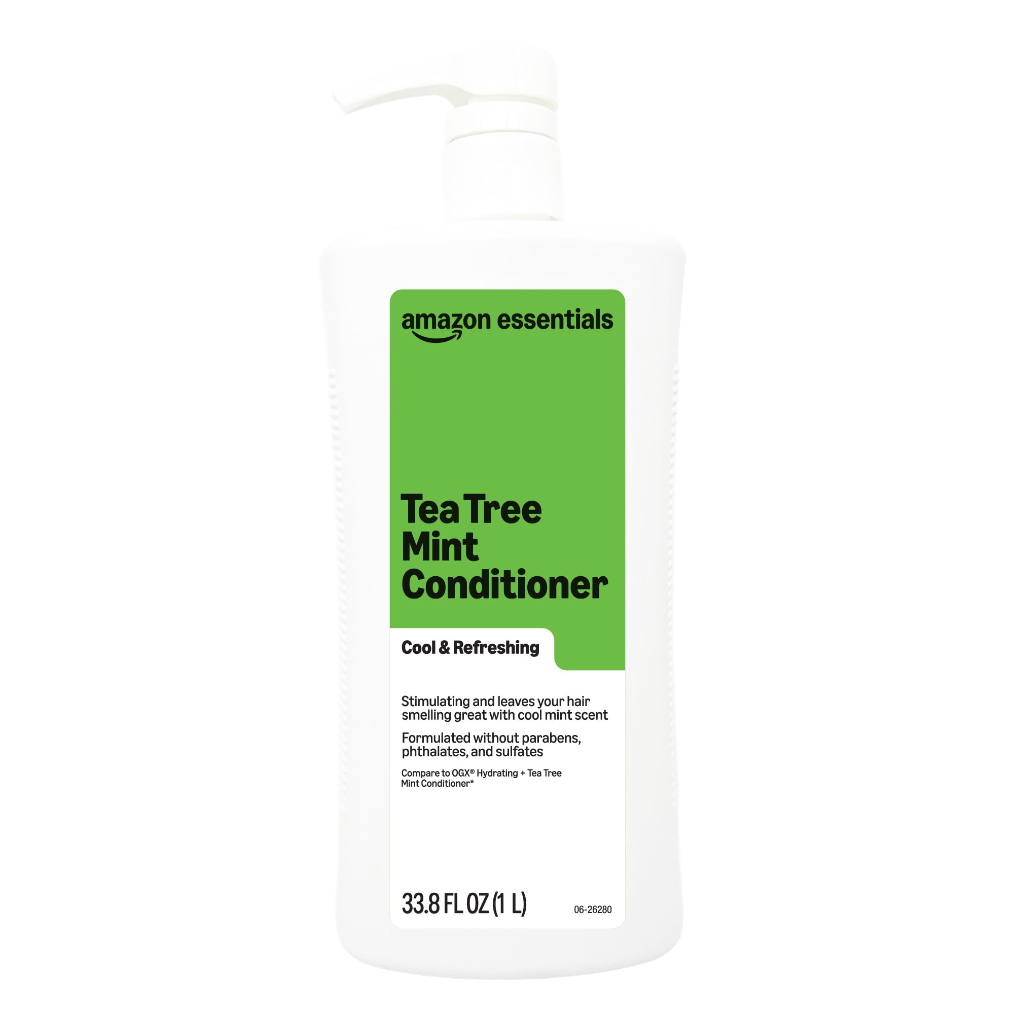 Amazon Essentials bottle front view showing label and large size benefit
