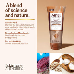 Ambi jojoba microbeads closeup highlighting gentle physical exfoliation