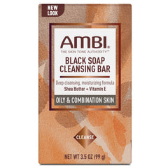 Ambi black soap beside aloe leaves showing natural soothing ingredient