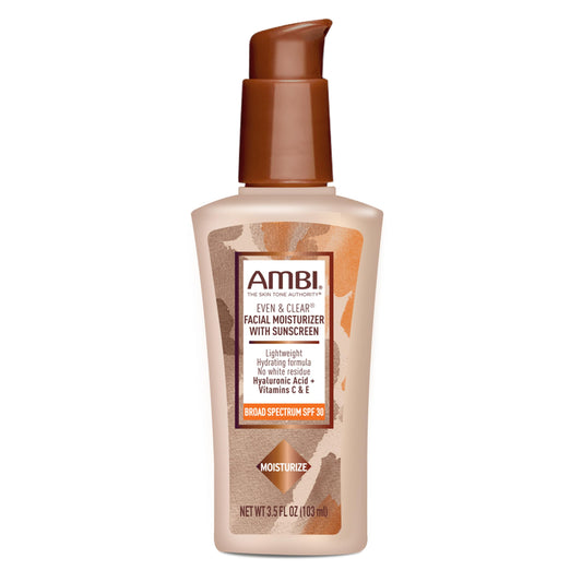 Ambi front packaging shows SPF 30 and moisturizing benefits