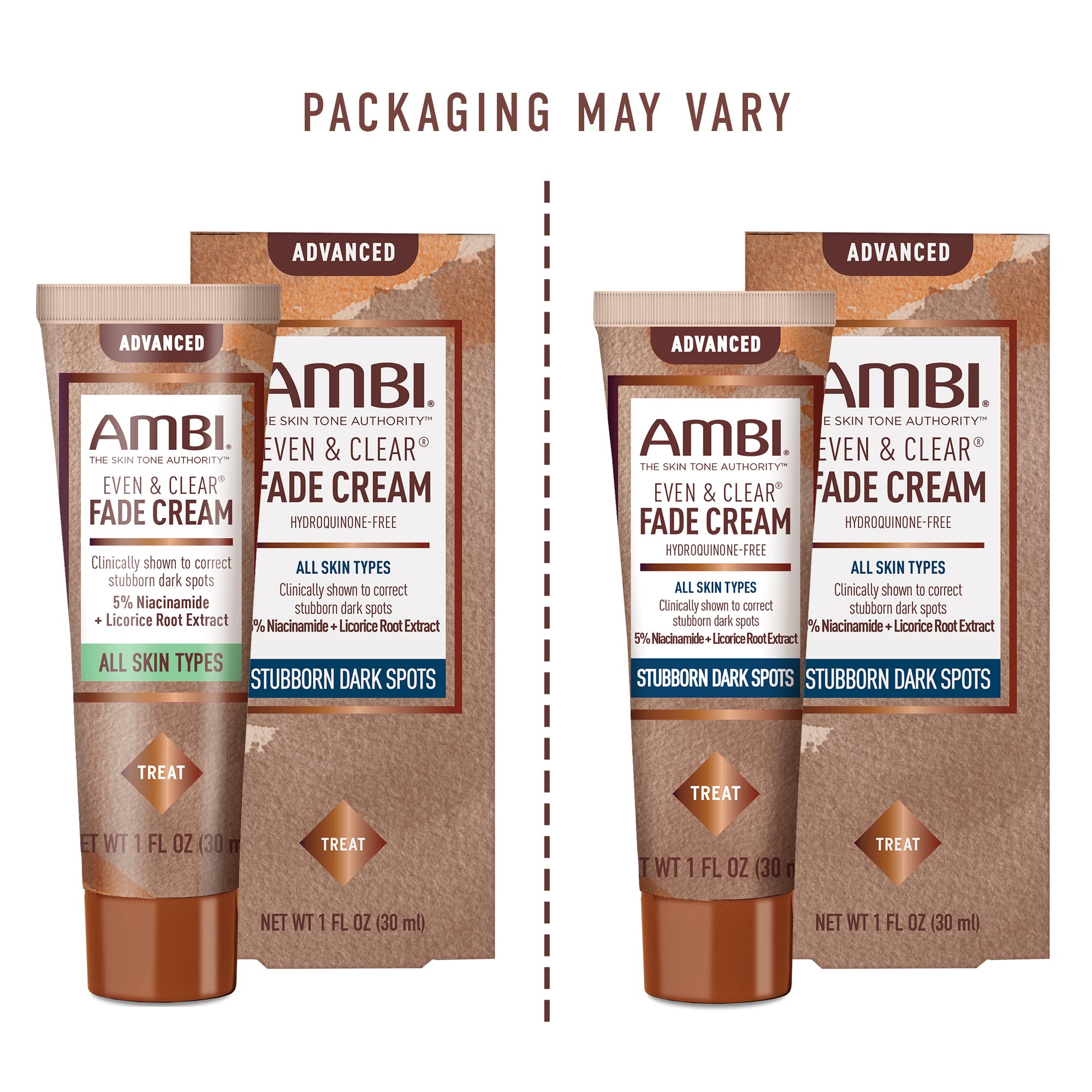 Ambi on bathroom shelf at night suggesting nightly routine support for skin tone