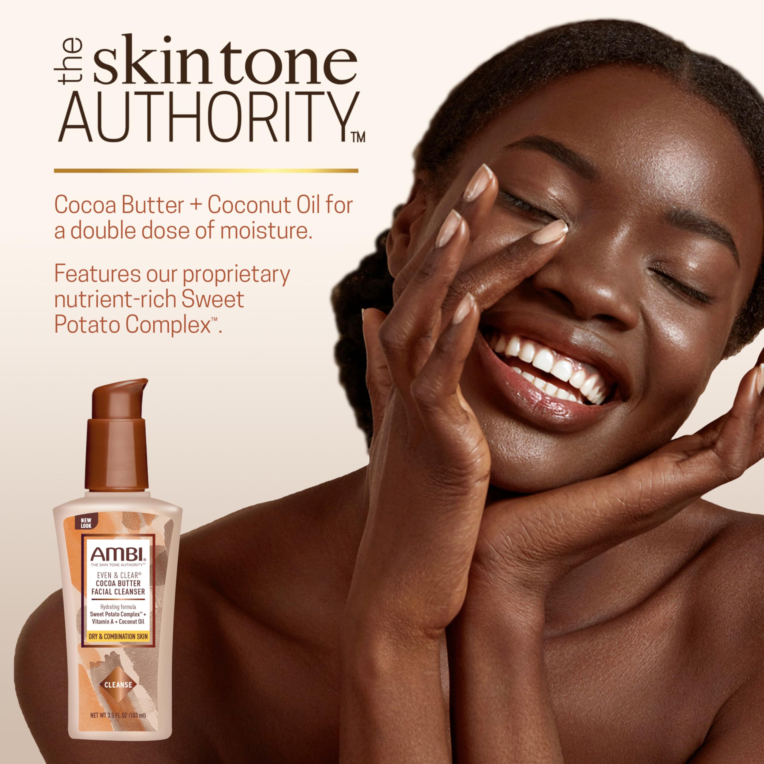 Ambi product dispensed into hand demonstrating easy application and nourishment