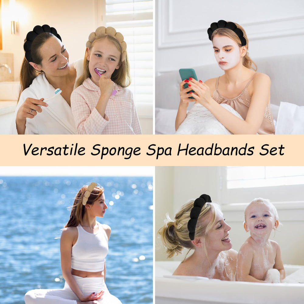 AMCAMI headband in use during face wash keeping hair dry and neat