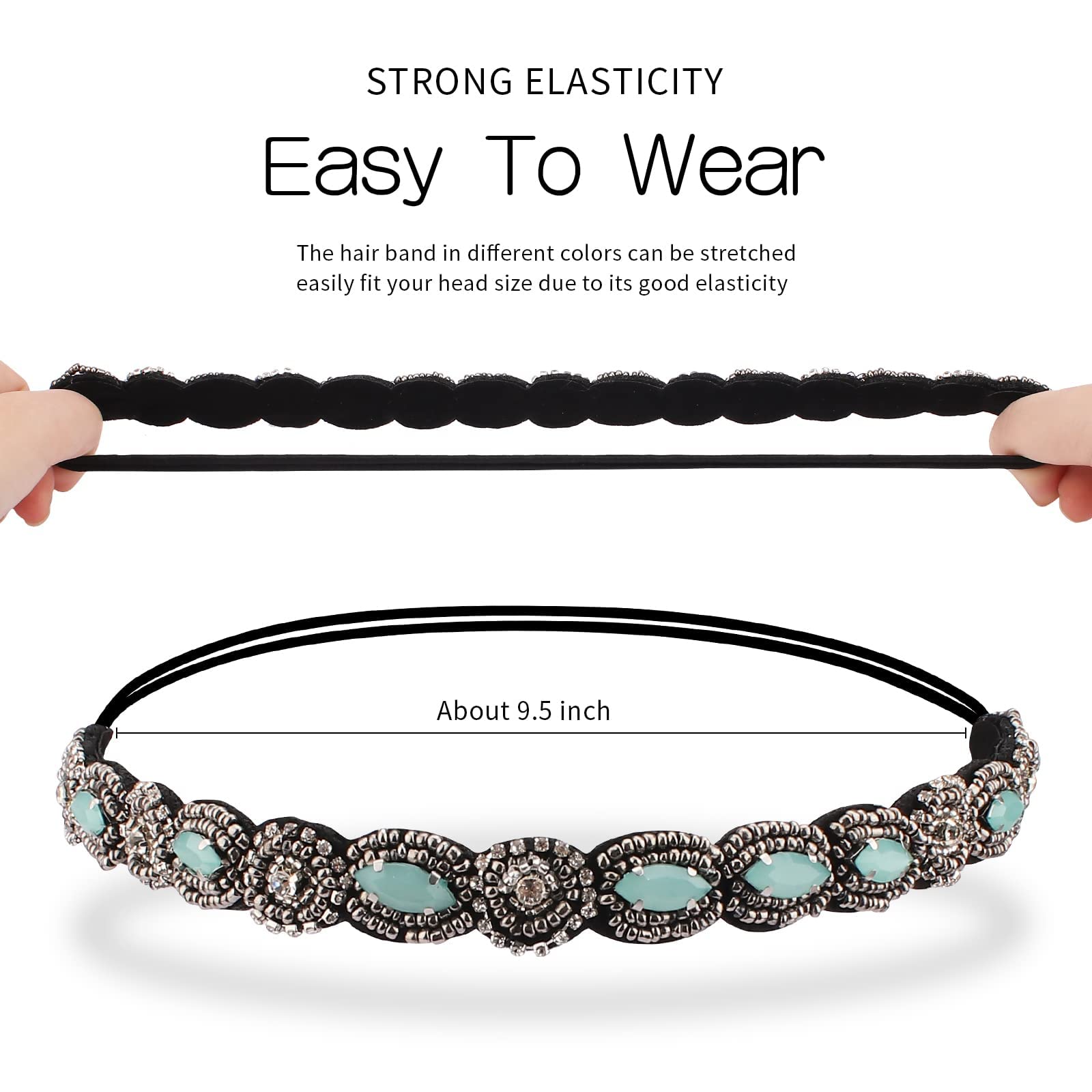 AMCAMI headband styled with party outfit adding elegant sparkle
