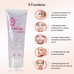 Amelar gel spread thin on skin highlighting conductive, non-greasy texture