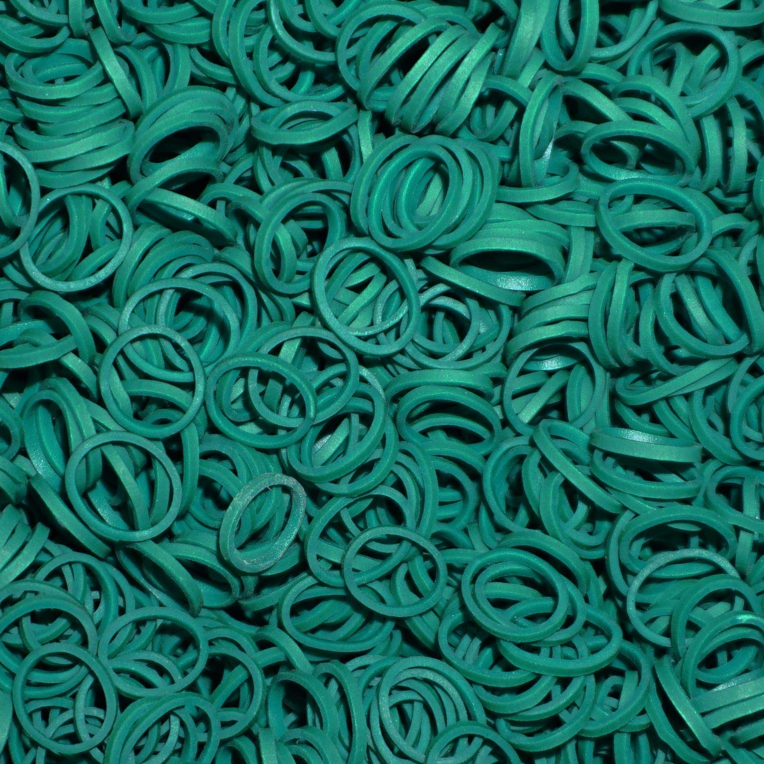 Amelia Beauty pile of vibrant green bands highlighting fun color and consistent tension